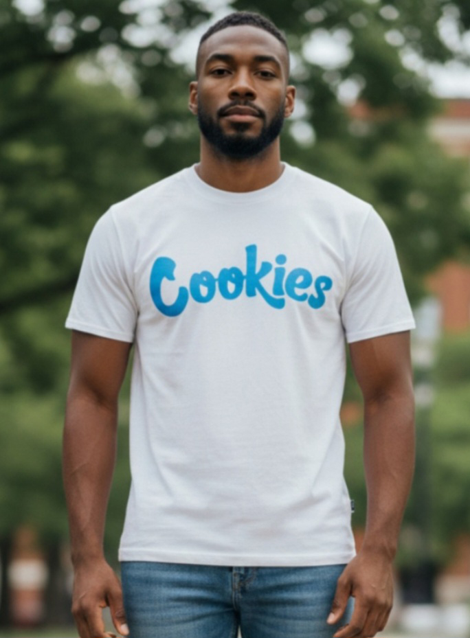 Cookies White Blue Tee - side