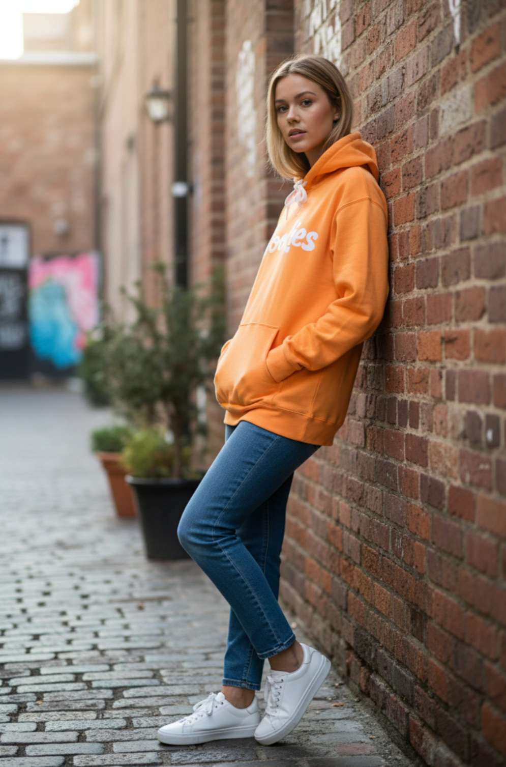 Cookies Orange Hoodie Cream logo - Image 4