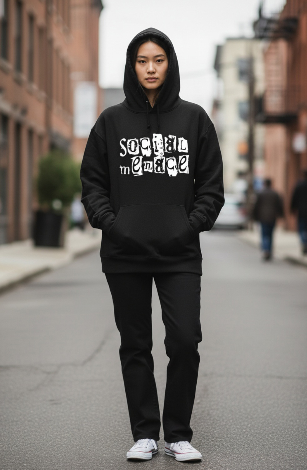 Social Menace Black Hoodie - Image 10