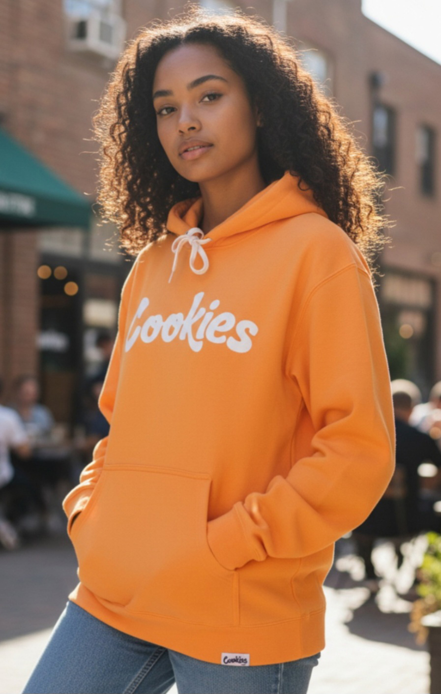Cookies Orange Hoodie Cream logo