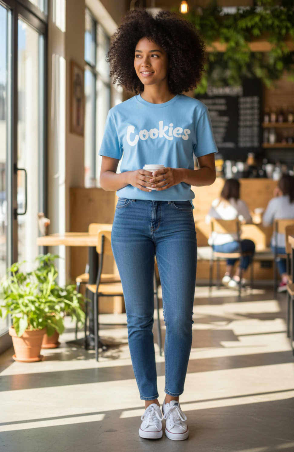 Cookies Carolina Blue Tee White Logo - Image 3