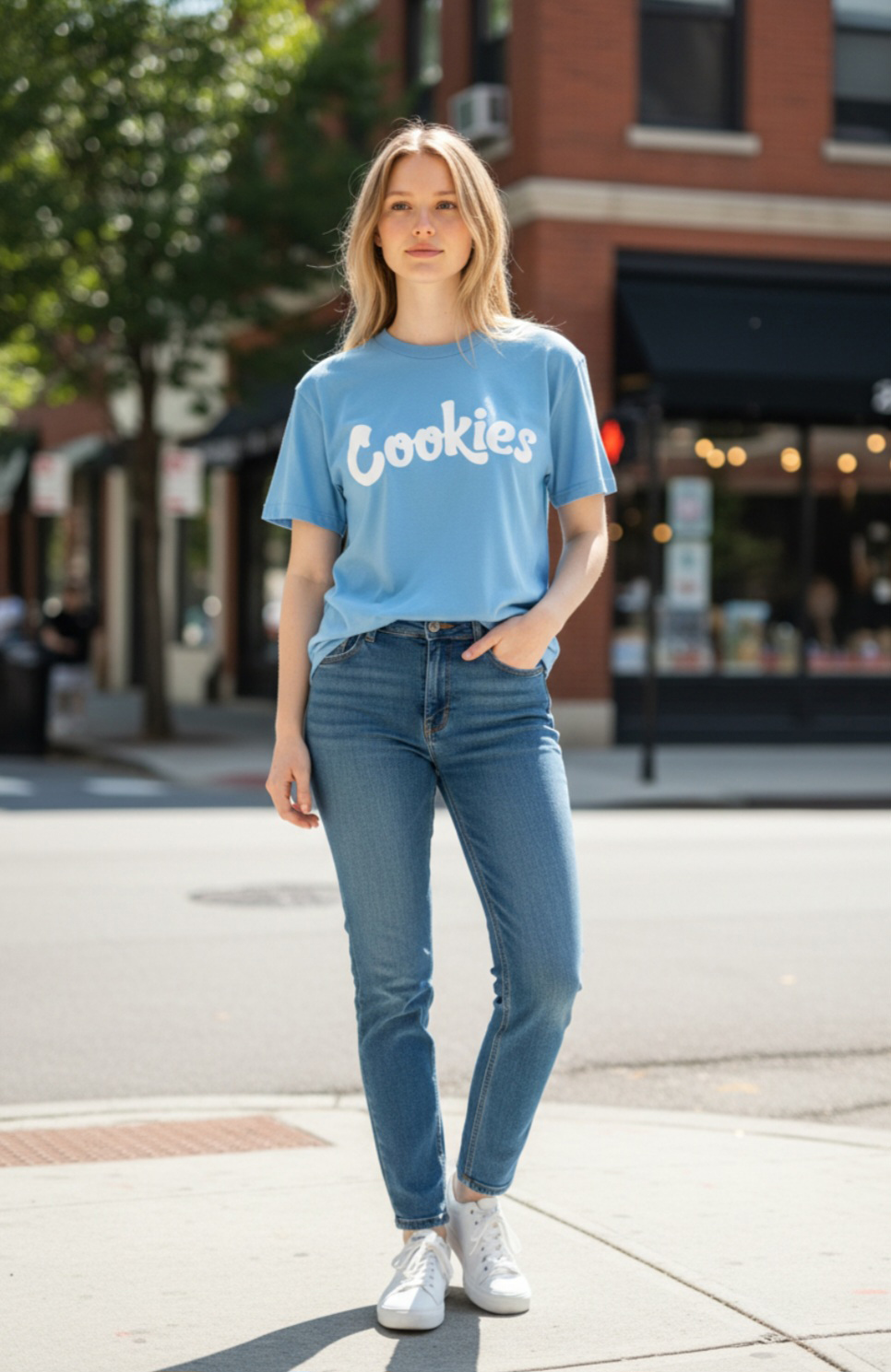 Cookies Carolina Blue Tee White Logo - Image 2